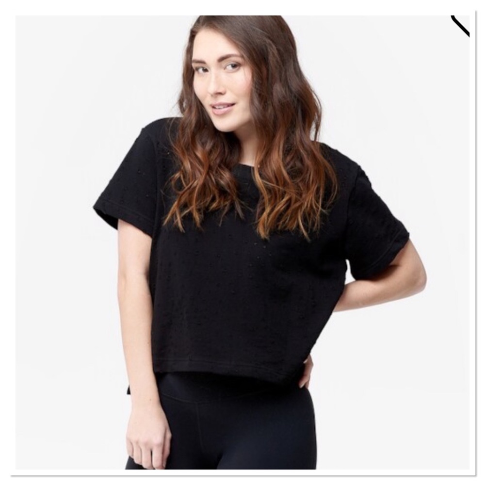 Sam Edelman Black Destructed Short-Sleeve Top - Picture 2 of 8